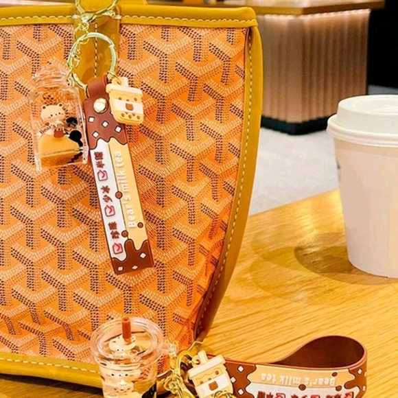 Bear's Milk Tea Phone Charm Keychain - Brown - Picture 9 of 10